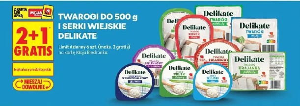 Twarogi do 500 g i serki wiejskie Delikate