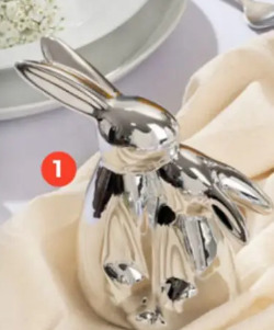 Srebrna figura ceramiczna zajączki