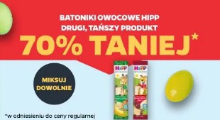 Batoniki owocowe Hipp drugi, tańszy produkt