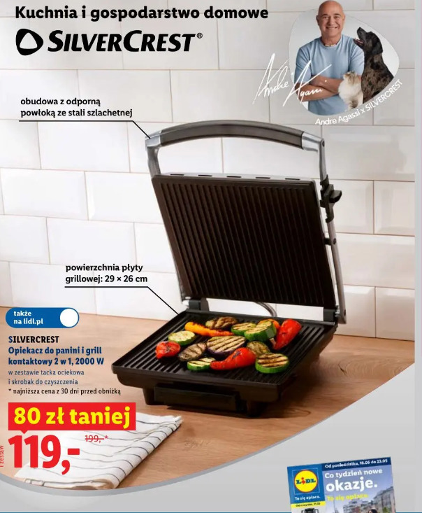 Silvercrest Opiekacz do panini i grill kontaktowy 2 w 1