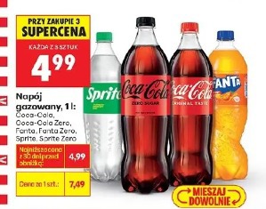 Napój gazowany Coca-Cola, Coca-Cola Zero, Fanta, Fanta Zero, Sprite, Sprite Zero