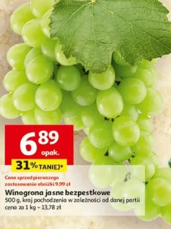 Winogrona jasne bezpestkowe