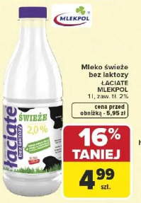 Mleko świeże bez laktozy ŁACIATE MLEKPOL