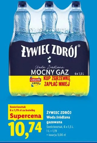 ŻYWIEC ZDRÓJ Woda źródlana gazowana 