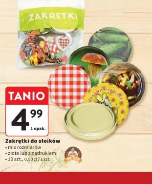 Zakrętki do słoików mix rozmiarów złote lub z nadrukiem