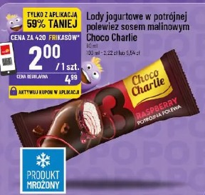 Lody jogurtowe w potrójnej polewie z sosem malinowym Choco Charlie