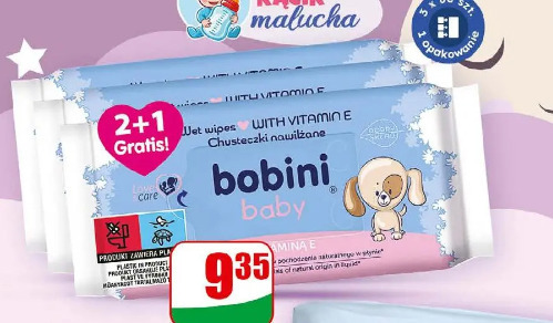 Chusteczki nawilżane z witaminą E Bobini