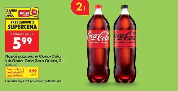 Coca-Cola napój gazowany lub Coca-Cola Zero Cukru napój gazowany