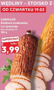 Lukullus Kiełbasa krakowska lub żywiecka bez dodatku E