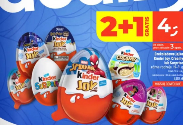 Czekoladowe jajko Kinder Joy, Creamy lub Surprise