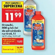 Granulki, żel do udrożniania rur Kret