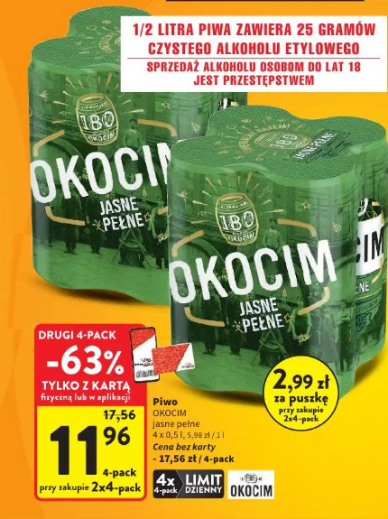Piwo Okocim jasne pełne