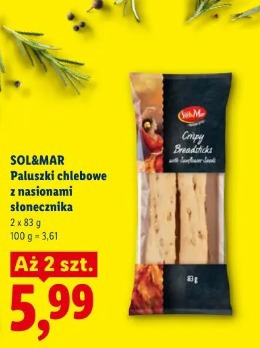 Sol&Mar Paluszki chlebowe z nasionami słonecznika