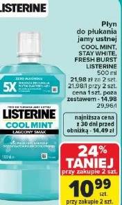 Listerine cool mint, stay white, fresh burst płyn do płukania jamy ustnej