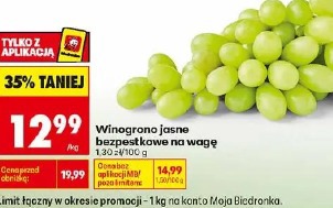 Winogrono jasne bezpestkowe