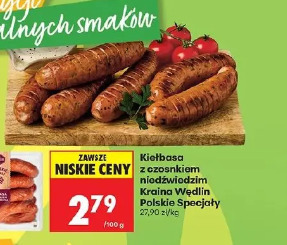 Kiełbasa z czosnkiem niedźwiedzim Kraina Wędlin Polskie Specjały