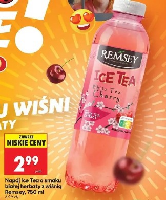 Napój Ice Tea o smaku białej herbaty z wiśnią Remsey