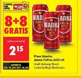 Piwo Warka Jasne Pełne