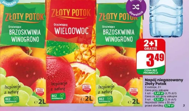 Napój niegazowany Złoty Potok wieloowoc