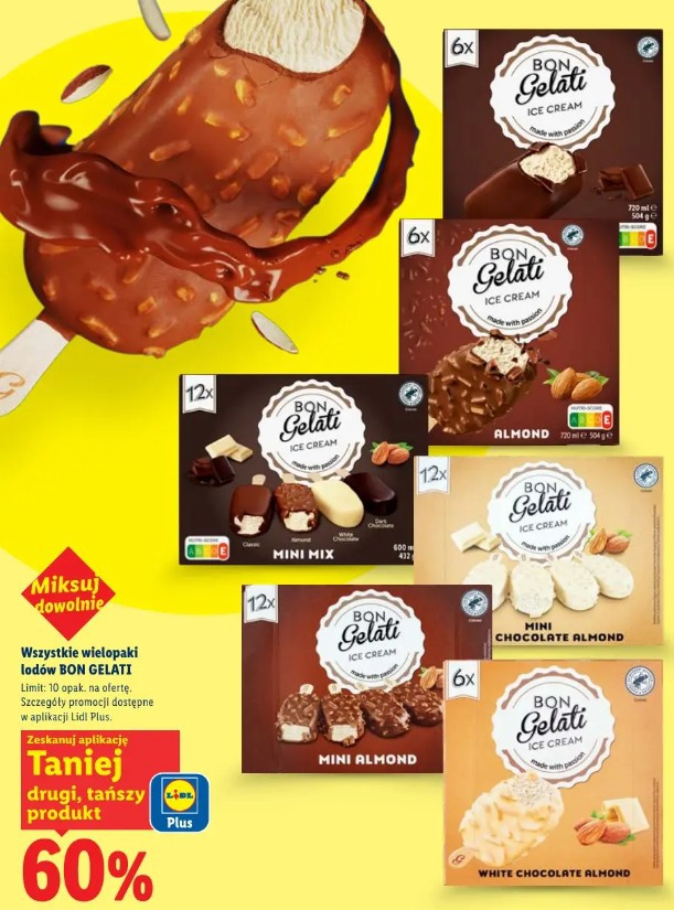 Wszystkie wielopaki lodów Bon Gelati