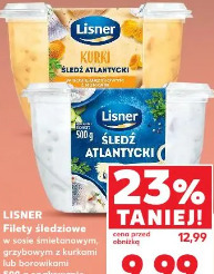 Lisner Filety śledziowe w sosie śmietanowym, grzybowym z kurkami lub borowikami