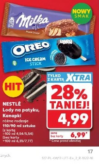 Nestlé Lody na patyku, Kanapki różne rodzaje