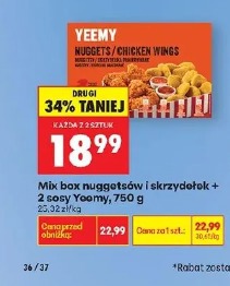 Mix box nuggets i skrzydełka + 2 sosy Yeemy