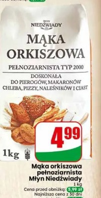 Mąka orkiszowa pełnoziarnista Młyn Niedźwiady