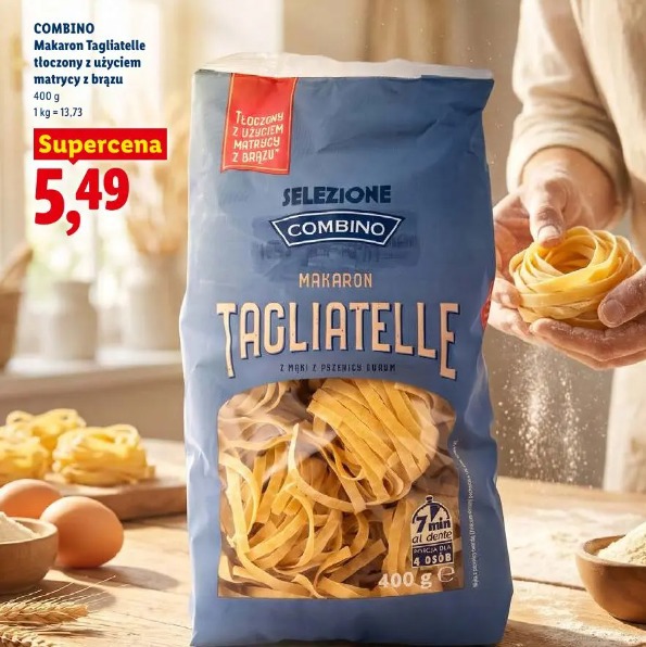 Combino Makaron Tagliatelle tłoczony z użyciem matrycy z brązu