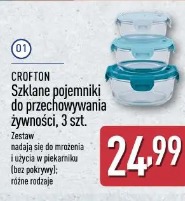 Crofton Szklane pojemniki do przechowywania żywności, 3 szt.