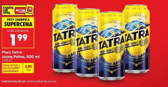 Piwo Tatra Jasne Pełne, 500ml