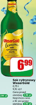 WeserGold lemon sok cytrynowy