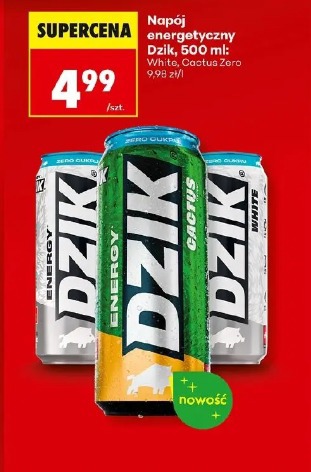 Napój energetyczny Dzik White, Cactus Zero
