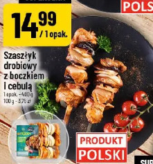 Szaszłyk drobiowy z boczkiem i cebulą