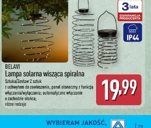 Belavi Lampa solarna wisząca spiralna
