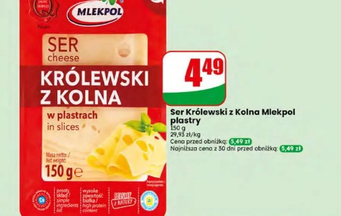 Ser Królewski z Kolna Mlekpol plastry