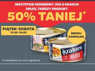 Wszystkie konserwy 300 g Krakus drugi, tańszy produkt