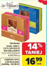 Sir William's herbata Earl Grey, Ceylon Gold