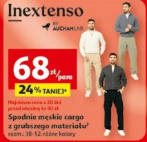 Spodnie męskie cargo z grubszego materiału Inextenso by Auchanlab