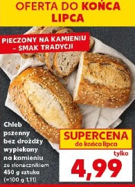 Chleb pszenny z dużą ilością ziaren bez drożdży wypiekany na kamieniu