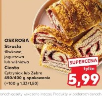 OSKROBA Strucla śliwkowa, jogurtowa lub wiśniowa Ciasto Cytrynka lub Zebra