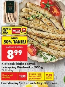 Kiełbaski białe z szynki i cielęciny Biedronka