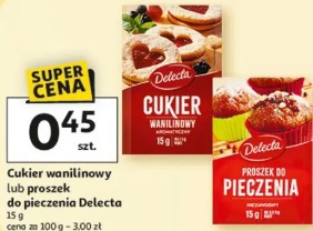Cukier wanilinowy lub proszek do pieczenia Delecta