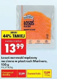 Łosoś norweski wędzony na zimno w plastrach Marinero