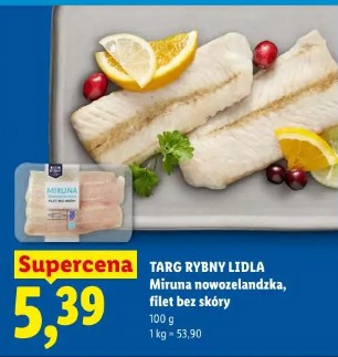 Targ Rybny Lidla Miruna nowozelandzka, filet bez skóry