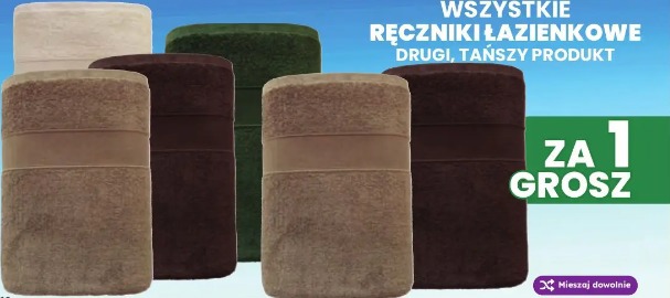 Wszystkie ręczniki łazienkowe drugi, tańszy produkt za 1 grosz