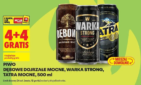Piwo Dębowe dojrzałe mocne, Warka Strong, Tatra mocne
