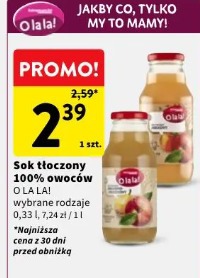 Sok tłoczony 100% owoców O La La!