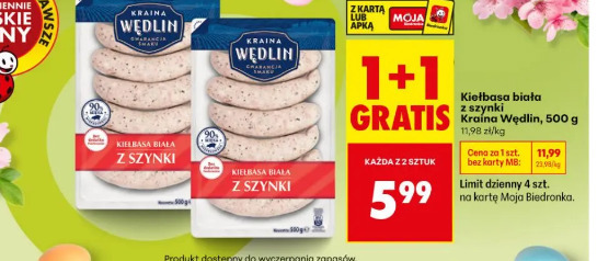 Kiełbasa biała z szynki Kraina Wędlin
