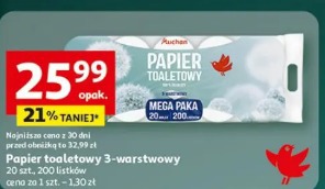 Papier toaletowy 3-warstwowy Auchan